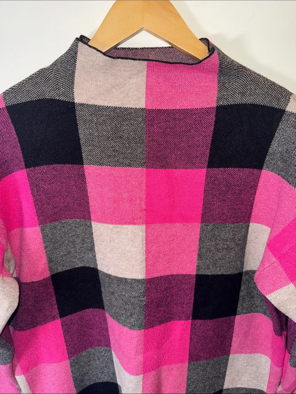 Tahari Mock Neck Vibrant Plaid Sweater - Picture 5 of 10